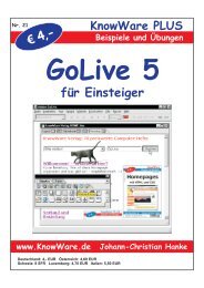 GoLive 5 für Einsteiger - HomePages für Einsteiger - KnowWare ...