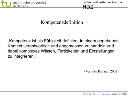 Kompetenzorientierung in der Hochschulbildung