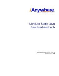 UltraLite Static Java Benutzerhandbuch - Downloads - Sybase