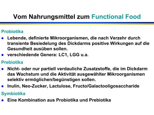 Funktionelle Lebensmittel - Universität Paderborn