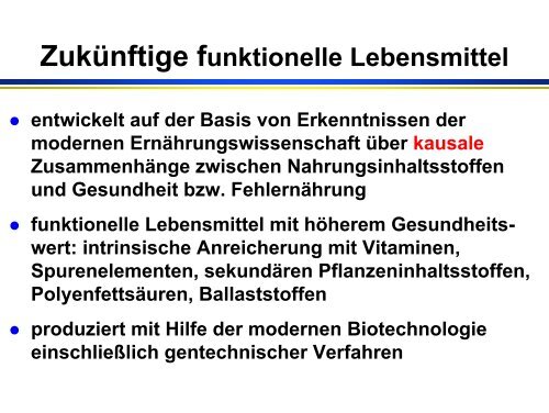 Funktionelle Lebensmittel - Universität Paderborn