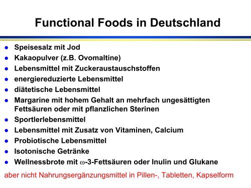 Funktionelle Lebensmittel - Universität Paderborn