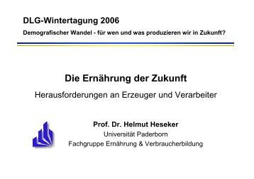 Die Ernährung der Zukunft - Universität Paderborn