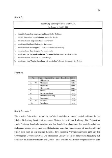 Untersuchung von reziproken Strukturen valenter Substantive in der