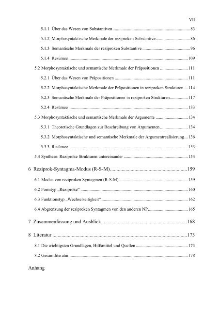 Untersuchung von reziproken Strukturen valenter Substantive in der