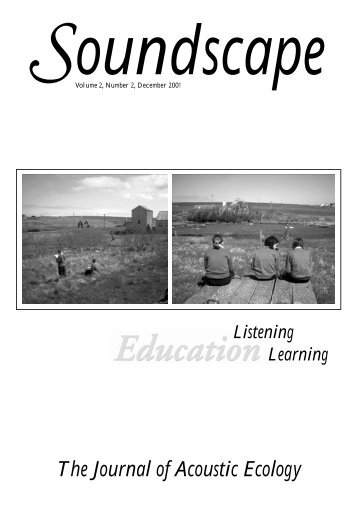 The Journal of Acoustic Ecology - World Forum for Acoustic Ecology