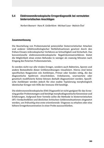 FiB 6 / Proceedings: Biologische Gefahren in Deutschland - RKI