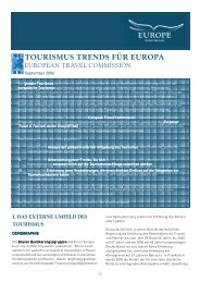 TOURISMUS TRENDS FÜR EUROPA - STNet.ch