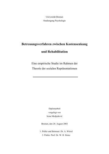 Betreuungsverfahren zwischen Kostensenkung und Rehabilitation