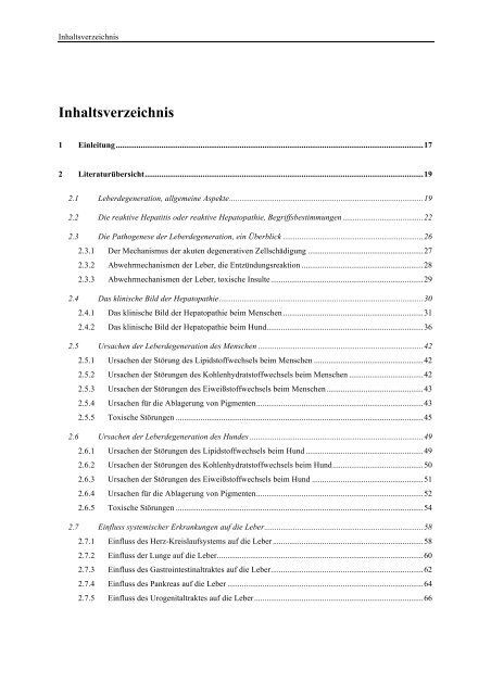 Tierärztliche Hochschule Hannover Untersuchungen zu Ursachen der