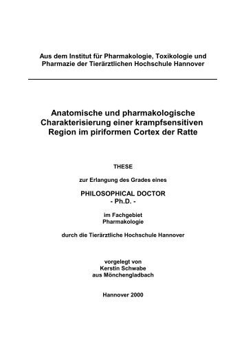 Anatomische und pharmakologische Charakterisierung einer ...