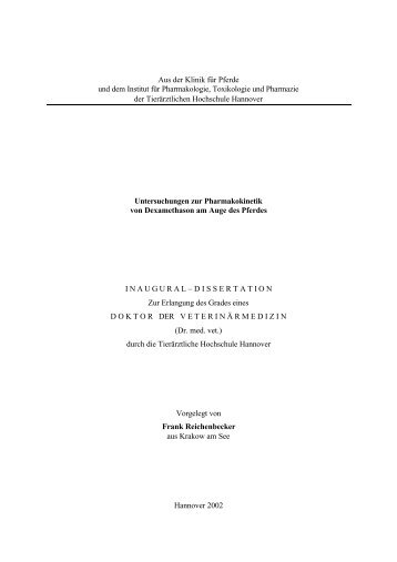 Dissertation Frank Reichenbecker (2002) - TiHo Bibliothek elib ...