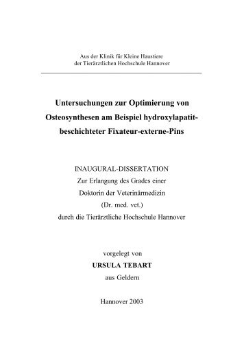 beschichteter Fixateur-externe-Pins - TiHo Bibliothek elib ...