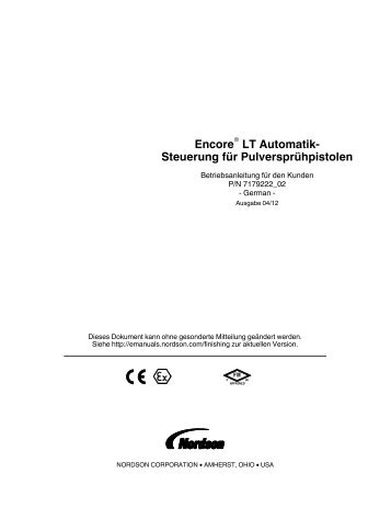 Encore LT Automatik-Steuerung für Pulversprühpistolen - Nordson ...