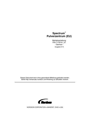 7179741-01 Spectrum Pulverzentrum (EU) - Nordson eManuals ...