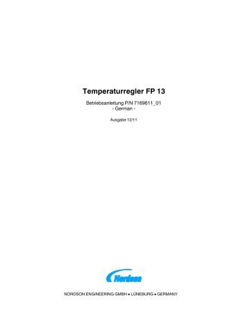 Temperaturregler FP13 - Welcome to Nordson eManuals! - Nordson ...