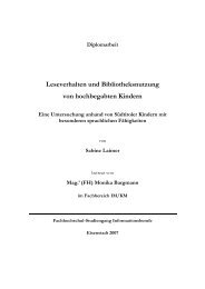 Leseverhalten und Bibliotheksnutzung von hochbegabten ... - E-LIS