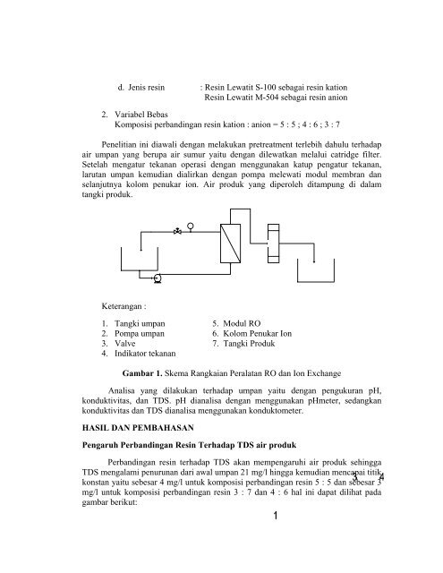 Pengolahan Air Produk Reverse Osmosis Sebagai Umpan Boiler ...