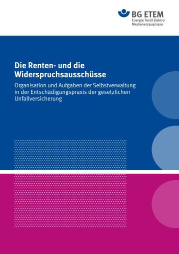 Die Renten- und die Widerspruchsausschüsse - Die BG ETEM