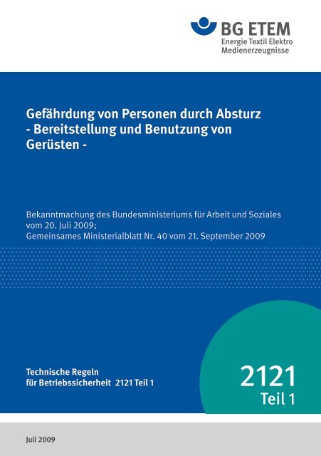 Gefährdungen von Personen durch Absturz - Die BG ETEM