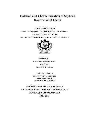 Isolation and Characterization of Soybean (Glycine max) Lectin