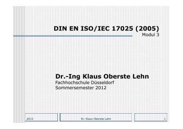 DIN EN ISO/IEC 17025 - Fachhochschule Düsseldorf