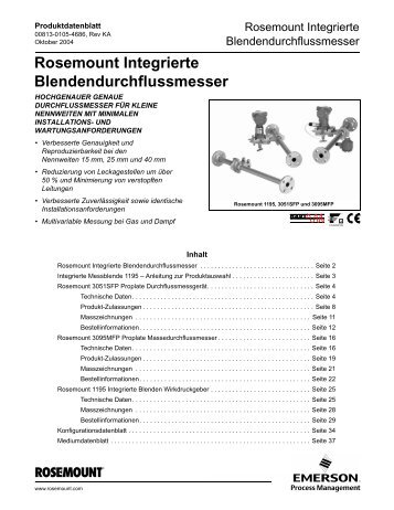 Rosemount Integrierte Blendendurchflussmesser