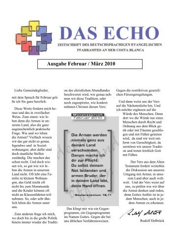 Ausgabe Februar / März 2010 - Evangelisches Pfarramt an der ...