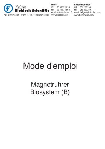 MAGNETRÜHRER BIOSYSTEM (B) - Fisher UK Extranet