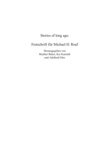 Stories of long ago. Festschrift für Michael D. Roaf - Hypotheses