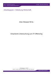 Arbeitspapier / Abteilung Wirtschaft Artur Strasser M.Sc. Empirische ...