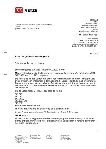 ... 12.04.2012 Ril 301 - Signalbuch, Bekanntgabe 5 ... - DB Netz AG