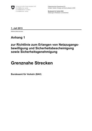 Anhang 1 zu RL NZB SiBe SiGe - Bundesamt für Verkehr - admin.ch