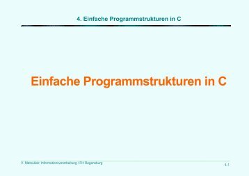 4. Einfache Programmstrukturen in C