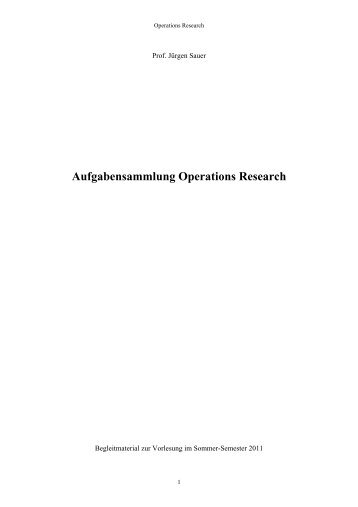 Aufgabensammlung Operations Research