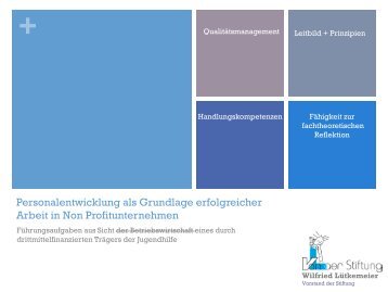 Personalentwicklung als Grundlage erfolgreicher Arbeit in ... - FBTS