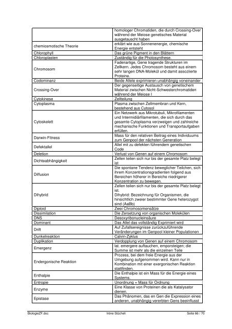 Biologie Buchzusammenfassung