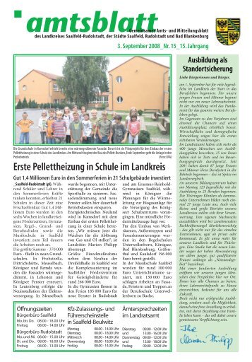 Erste Pellettheizung in Schule im Landkreis - Landkreis Saalfeld ...