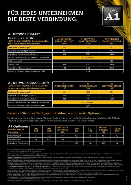 A1 TARIFE IM ÜBERBLICK