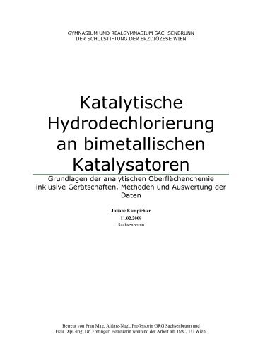 Katalytische Hydrodechlorierung an ... - Sparkling Science