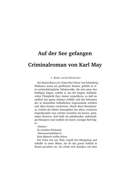 Auf der See gefangen Criminalroman von Karl May