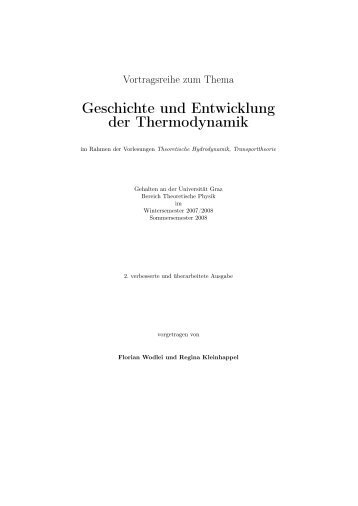 Geschichte und Entwicklung der Thermodynamik - Florian Wodlei