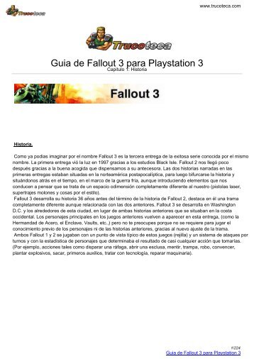 Guia de Fallout 3 para Playstation 3 - Trucoteca.com
