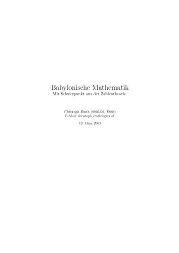 Babylonische Mathematik