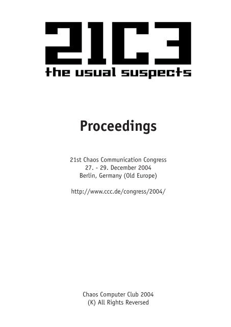 Proceedings - CCC