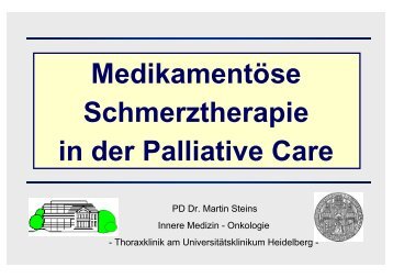 Medikamentöse Schmerztherapie in der Palliative Care