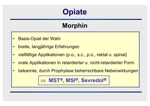 Medikamentöse Schmerztherapie in der Palliative Care