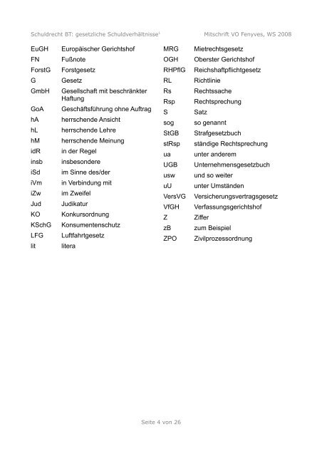 Schuldrecht BT: gesetzliche Schuldverhältnisse Mitschrift VO ...