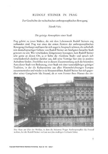 RUDOLF STEINER IN PRAG Zur Geschichte der tschechischen ...