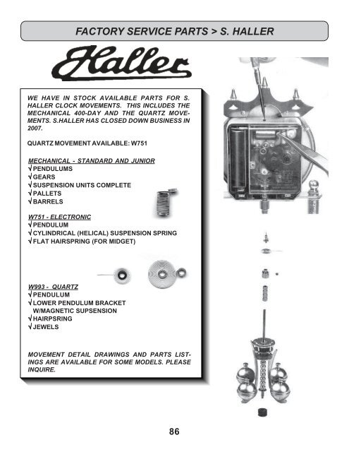 Factory Service Parts.PMD - Clock Parts